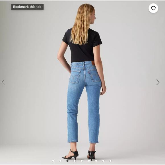 Levis Premium Wedgie Straight Fit Jeans Blue Light Wash High Rise Womemns 25 - Picture 9 of 9